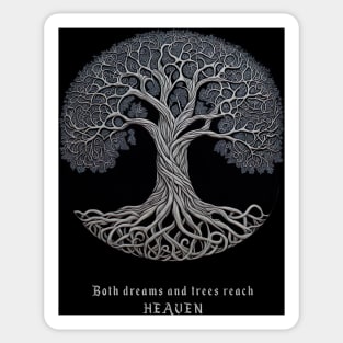 Inspirational Celtic Pagan Tree of LIfe Yggdrasil "Silver Tree of Life" Sticker